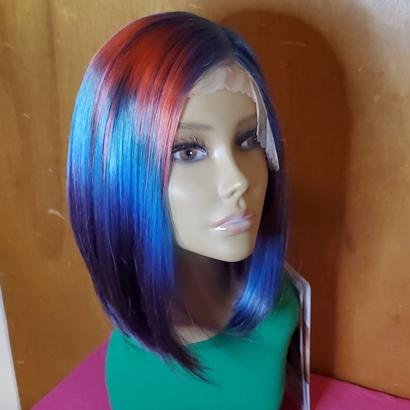 Multicolor Lace Front Bob Wig - Picture 5 of 8